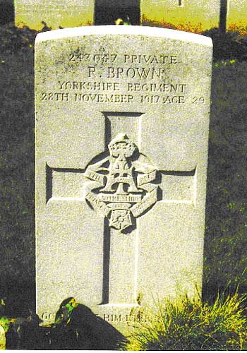 Pte Robert Brown's grave