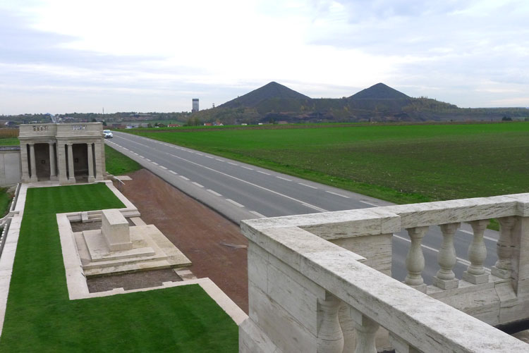 The View from the Loos Memorial to the Twin Slag Heaps of the famous Double Craisser