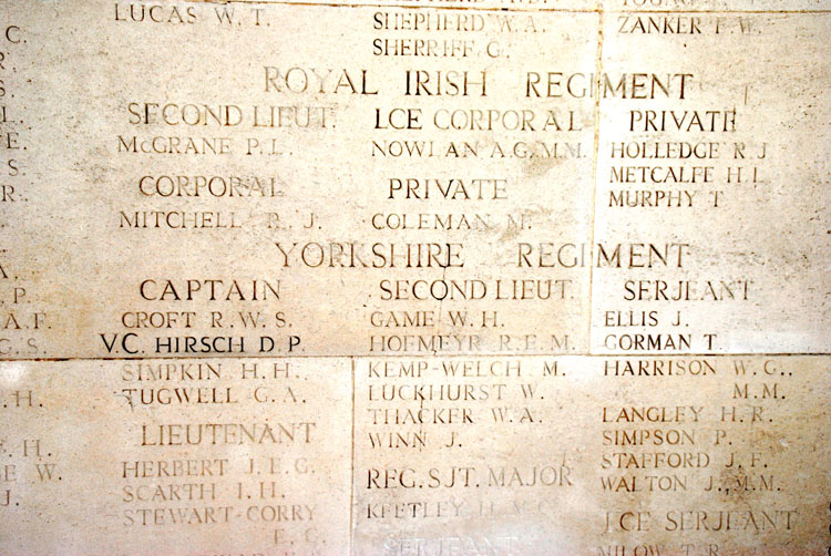 Panel of the Arras Memorial to the Missing
