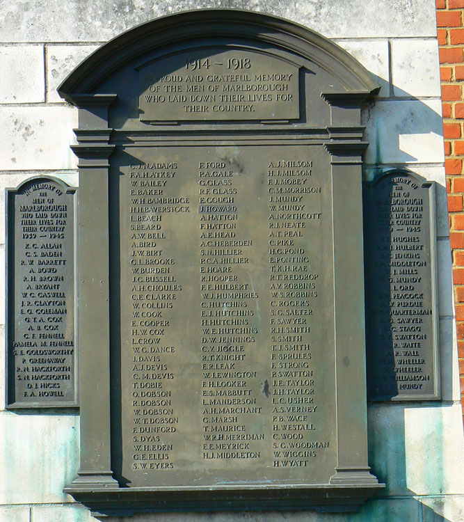 The War Memorial for Marlborough (Wiltshire)