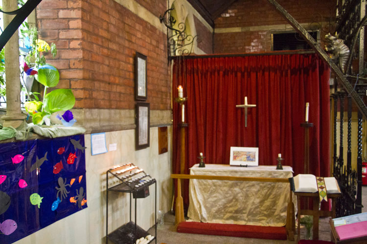 The Chapel in St. Mark's Church Showing the WW1 Roll of Honour on the Left