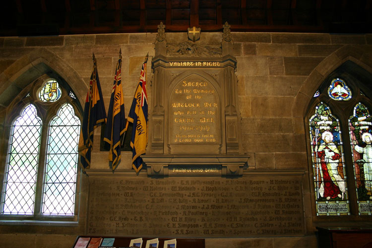 The War Memorial in St. Giles' Church, Matlock