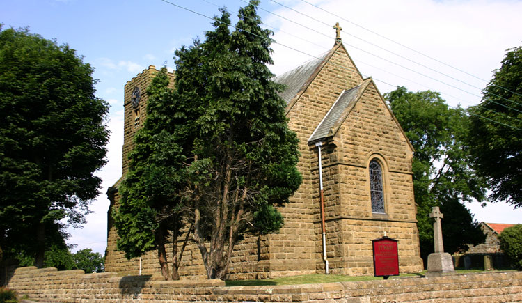 The Church of St. Mary, Moorsholm. The War Memorial can be seen on the right of the photo.