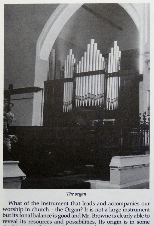 The organ that was originally in St. James' Church