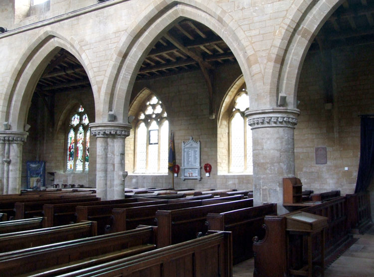 The Interior of All Saints' Church, Moulton, - Showing the War Memorial on the Wall of the Church