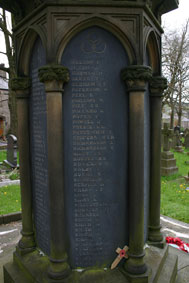 The Names of Privates Garlick, Hall and Pike on the New Mills, Derbyshire, War Memorial