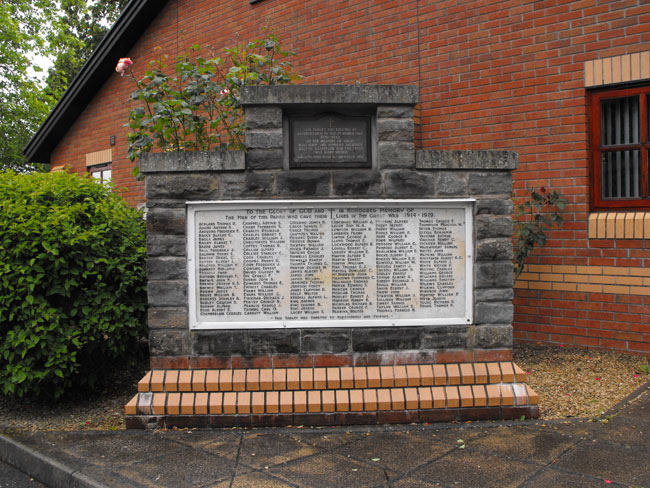 The War Memorial outside All Saint's Church, Newport (Monmouthshire).