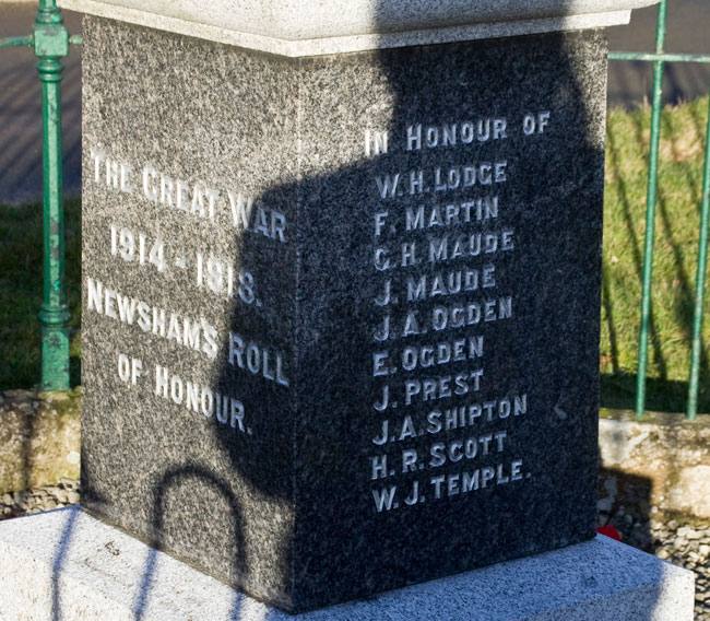 The Names of Those Who Served on the Newsham Memorial - 2