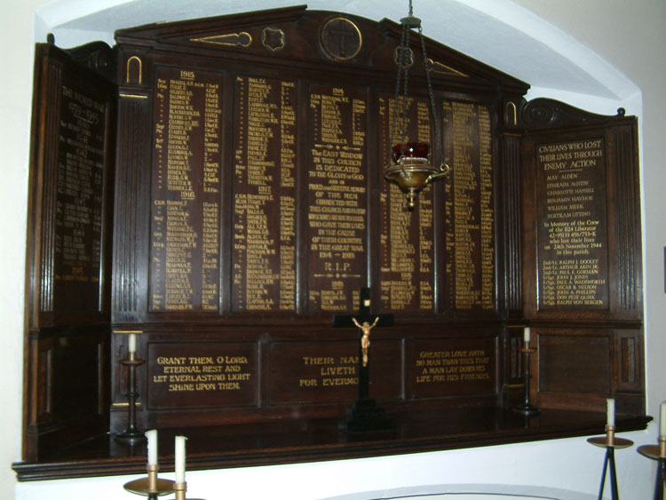 The War Memorial inside St. Barnabas' Church, Heigham, Norwich