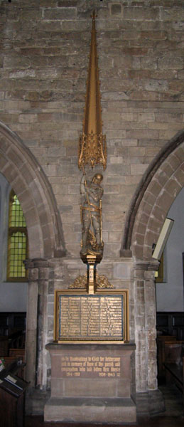 The War Memorial inside the Church of St. Peter with St. James, Nottingham (St. Peter's Square)