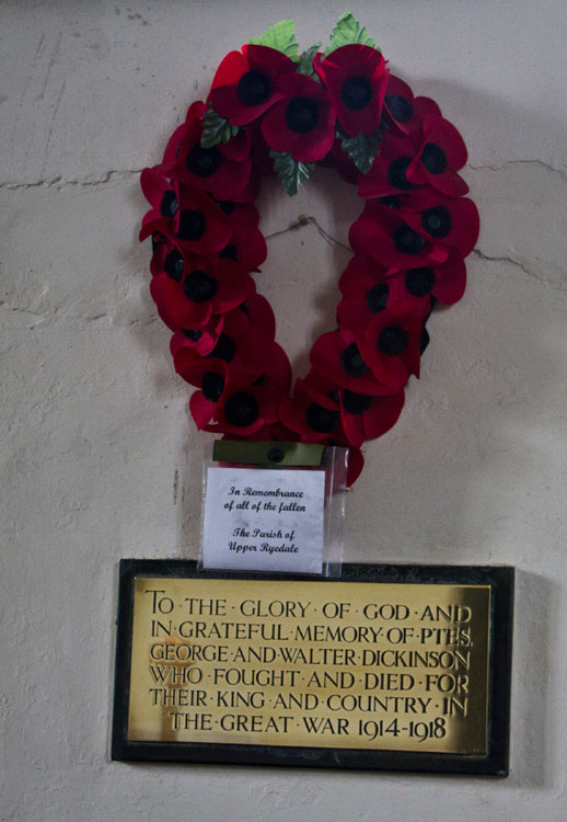 The War Memorial in All Saints' Church, Old Byland