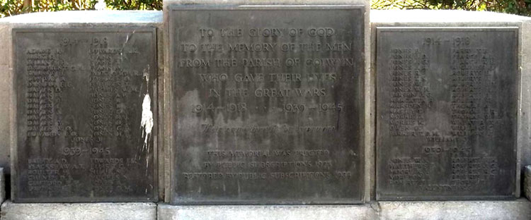 Commemoration of Names on the Old Colwyn War Memorial