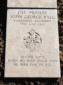Private John George Ball. 1315.