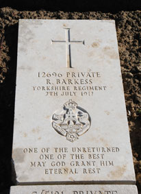 Private Ralph Barkess. 12696. 