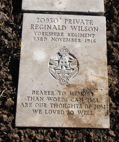 Private Reginald Wilson. 20930. 