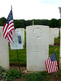 The Grave of the "American Tommy", - Private J Harry Enright