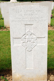 Lance Corporal Herbert Robson, 1224.