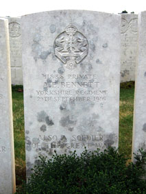 Private Arthur Ernest Bennett, 11838. 