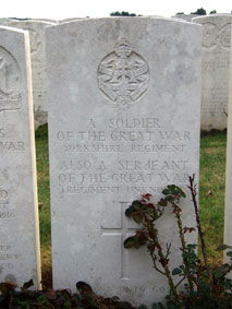 An unknown Yorkshire Regiment soldier, and an unknown Serjeant (regiment not known).