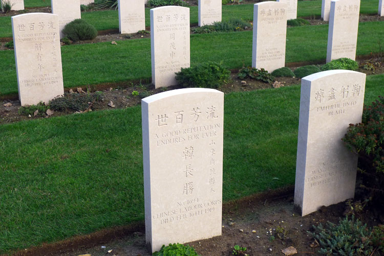 Graves of Members of the Chinese Labour Corps in Les Baraques Military Cemetery