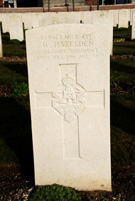 Lance Corporal George Hazelden, 24961. 