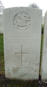 Private Wilfred Sinclair Gregory. 235304.