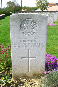 Private Frederick Buxton. 34731. 2nd/5th Battalion Duke of Wellington's (West Riding Regiment), formerly 23090 Yorkshire Regiment. Born in England. Son of Mr. and Mrs. Buxton, of Lower Calgan River, Australia. Killed 25 August 1918. Aged 31.