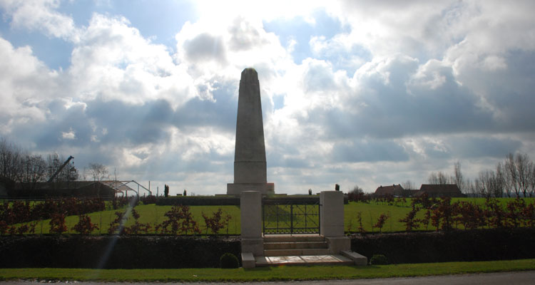 The 50th Division Memorial adjacent to the Oxford Road Cemetery