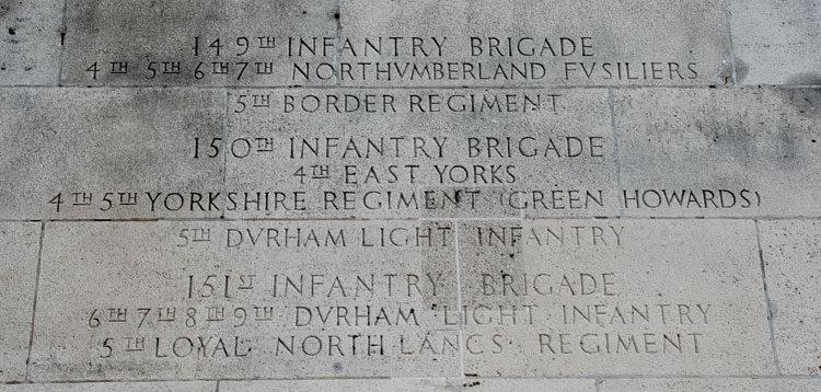 The 50th Division Memorial adjacent to the Oxford Road Cemetery