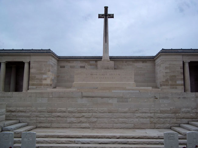 The Cross of Sacrifice at Pozieres British Cemetery