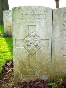 Lance Corporal Thomas William Bewick. 14341.