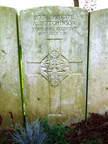 Private Arthur Hutchinson. 18774.