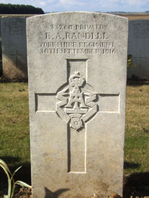 Private Ernest Alfred Randell, 33260.