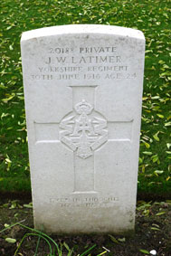 Private John William Latimer. 20188. 