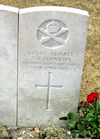 Private Albert Edward Hawkins, 143187. 