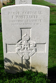 Private Fred Whittaker. 28621.