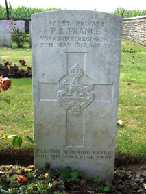 Private Frank Leeming France, 36352.