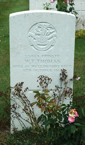 Private George William Francis Thomas. 33989. 1st/7th Battalion Duke of Wellington's (West Riding Regiment), formerly 46603 the Yorkshire Regiment. Died 11 October 1918.