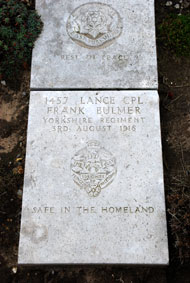 Lance Corporal Frank Bulmer. 1457.