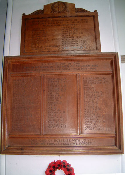 The War Memorial in St. Michael's Church, - Aylsham, Norfolk