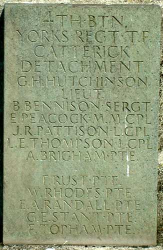 The Panels on the War Memorial on Catterick Village Green