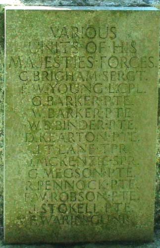 The Panels on the War Memorial on Catterick Village Green