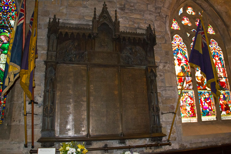 The First World War Memorial for Chester-le-Street in the Church of St. Mary & St. Cuthbert