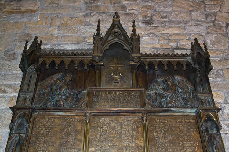 The Dedication on the First World War Memorial for Chester-le-Street in the Church of St. Mary & St. Cuthbert