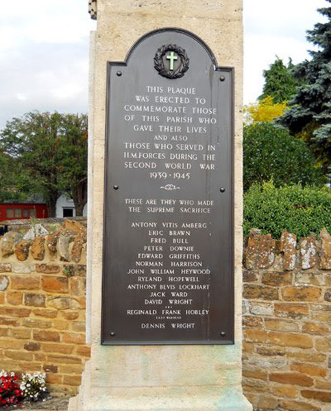 Second World War Commemorations on the Duston War Memorial.