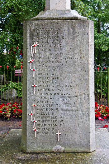 WW1 names "N" - "W" & "Dobson"