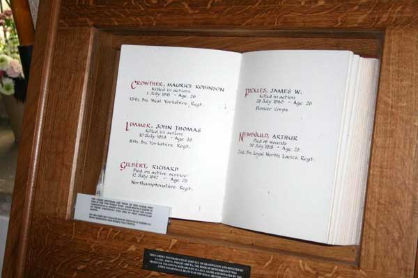 The Memorial Book in the Church of St. Michael & All Angels, Linton in Craven.