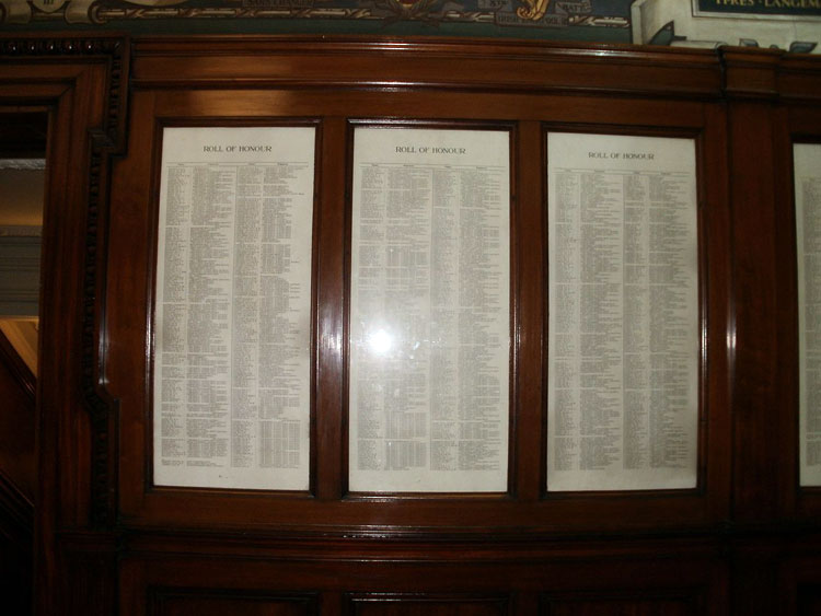 Liverpool Town Hall, - Three of the Panels in the Hall of Remembrance