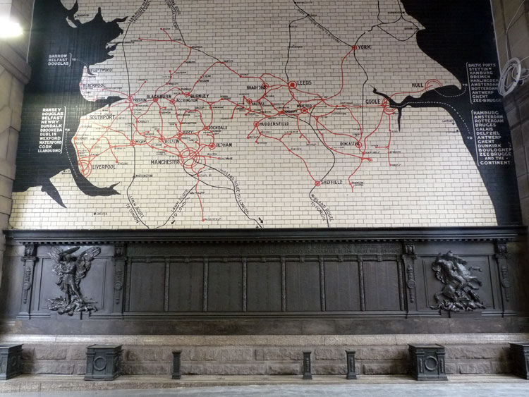 The First World War Memorial for the Lancashire and Yorkshire Railwaymen in Victoria Station, Manchester