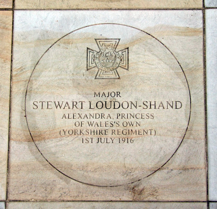 Major Loudon-Shand's Commemoration on the Memorial to First World War VC Winners Who Were Born Overseas
